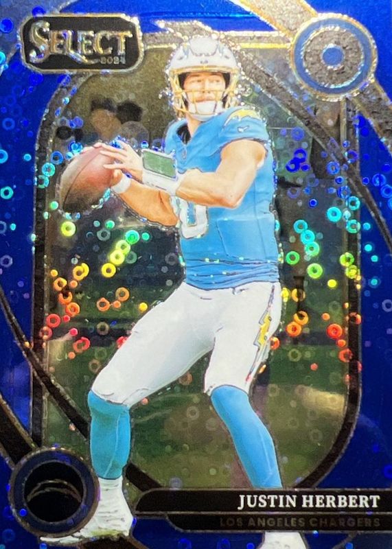 Justin Herbert 2024 Select #232 Club Level Blue Disco /25 RAW