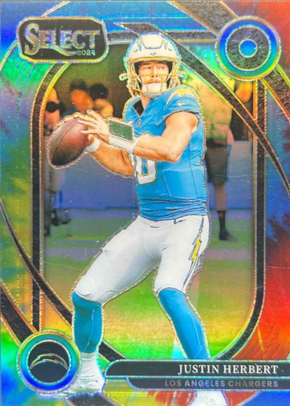 Justin Herbert 2024 Select #232 Club Level Tie-Dye /25 RAW