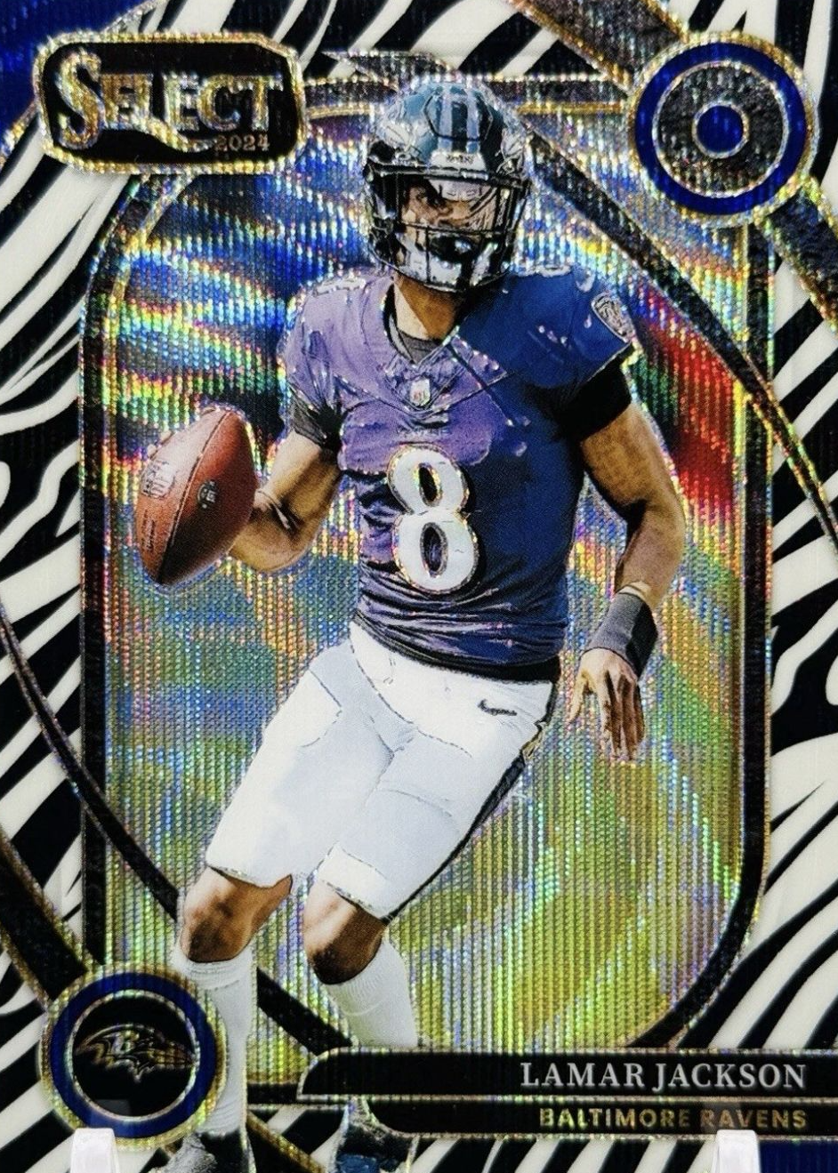 ラマージャクソン　サイン　ミニヘル Lamar Jackson 2024 Select #227 Club Level Zebra /(SSP) Price Guide