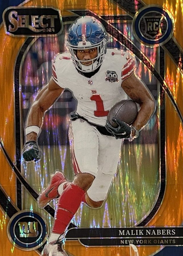 Malik Nabers 2024 Select #220 Club Level Orange Shock /399 Price Guide ...
