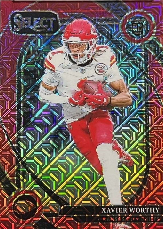 Xavier Worthy 2024 Select #224 Club Level Red /49 Rookie RAW