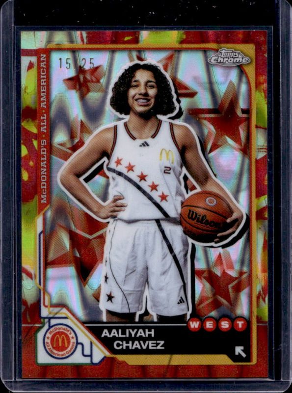 2025 Topps Chrome McDonald's All-American #28 Tie-Dye RayWave Refractor /25