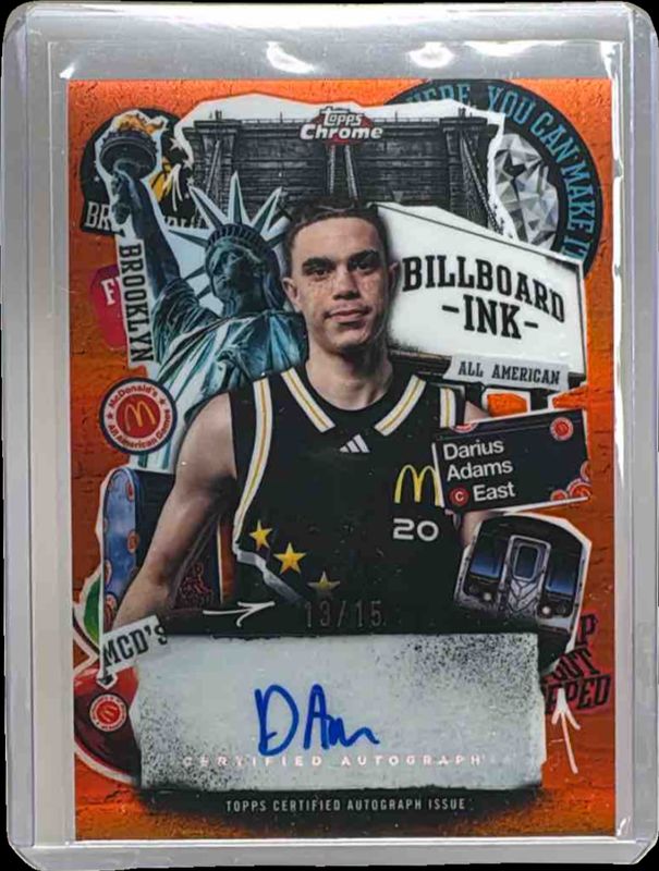 2025 Topps Chrome McDonald's All-American #BI-DA Billboard Ink Autographs - Orange Refractor /15