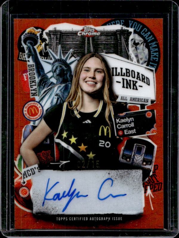 2025 Topps Chrome McDonald's All-American #BI-KC Billboard Ink Autographs - Orange Refractor /15