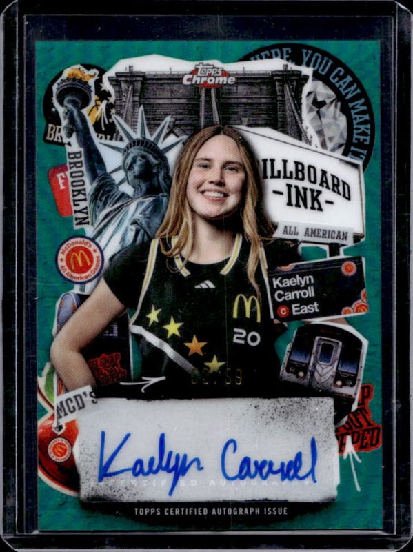 2025 Topps Chrome McDonald's All-American #BI-KC Billboard Ink Autographs - Green Refractor /99