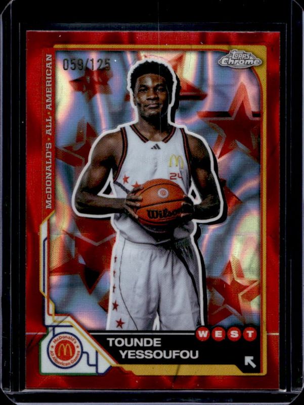 Tounde Yessoufou 2025 Topps Chrome McDonald's All-American #15 Red