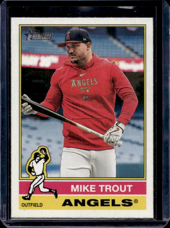 Mike Trout 2025 Topps Heritage #119 Alternate Cartoon