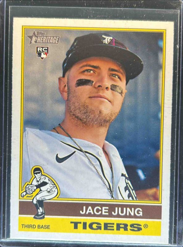 Jace Jung 2025 Topps Heritage #71 Alternate Cartoon Variation Rookie RAW