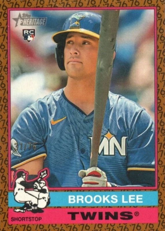 Brooks Lee 2025 Topps Heritage #63 Color of the Year /76 Rookie RAW