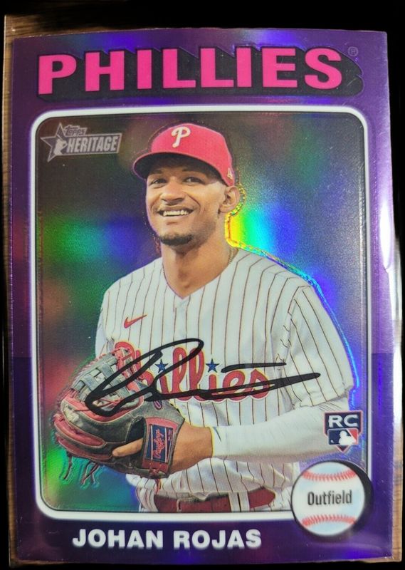 Johan Rojas 2024 Topps Heritage #171 Chrome - Purple Refractor Price ...