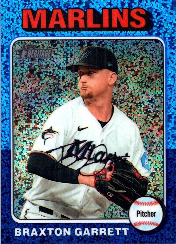 2024 Topps Heritage #319 Chrome - Blue Sparkle Refractor