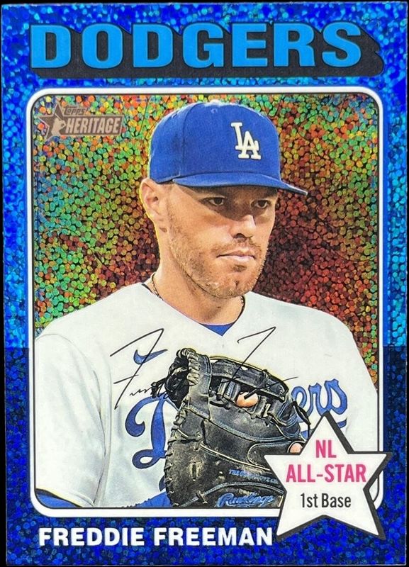 Freddie Freeman 2024 Topps Heritage #248 Chrome - Blue Sparkle