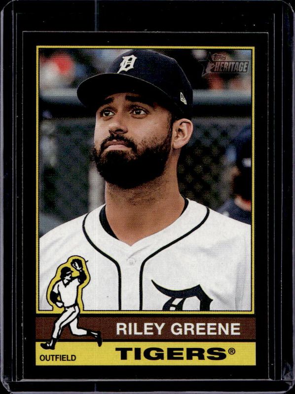 Riley Greene 2025 Topps Heritage #54 Black Border RAW