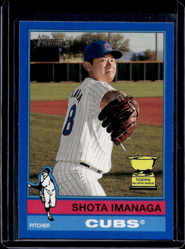 Shota Imanaga 2025 Topps Heritage #399 Dark Blue Border RAW