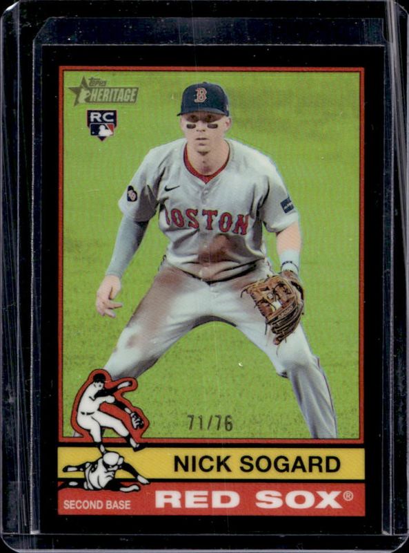 Nick Sogard 2025 Topps Heritage #133 Chrome - Black Refractor /76 Rookie RAW