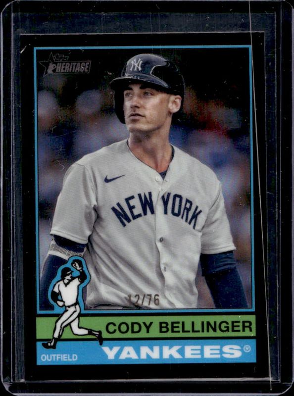 Cody Bellinger 2025 Topps Heritage #129 Chrome - Black Refractor /76 RAW