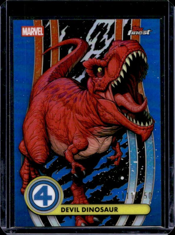 2026 Topps Marvel Finest The Fantastic Four 65th Anniversary #12 Common - Blue Refractor /150