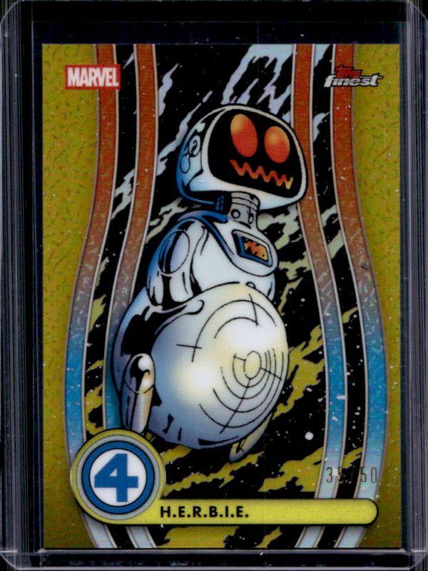 2026 Topps Marvel Finest The Fantastic Four 65th Anniversary #21 Common - Gold Refractor /50