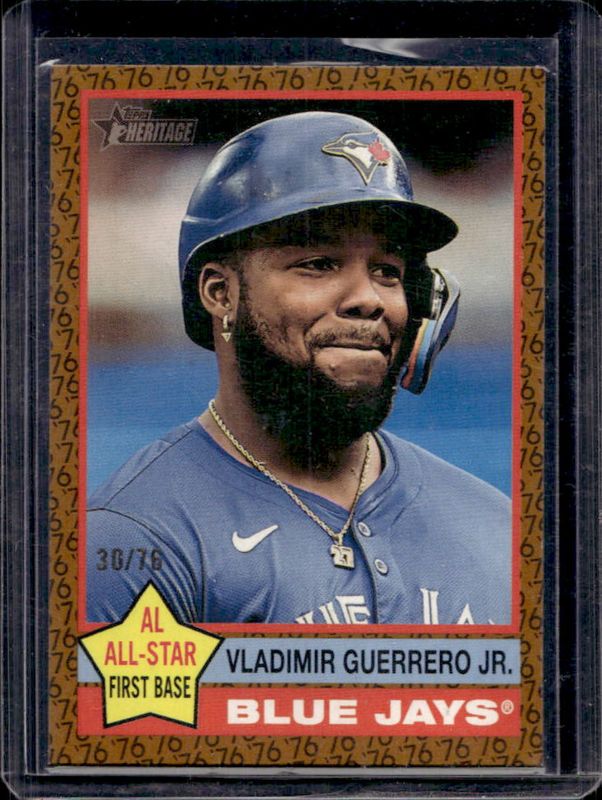 Vladimir Guerrero Jr. 2025 Topps Heritage #165 Color of the Year /76 RAW