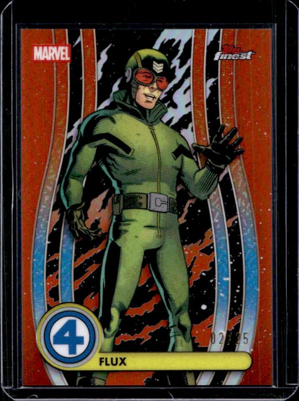 2026 Topps Marvel Finest The Fantastic Four 65th Anniversary #19 Common - Orange Refractor /25