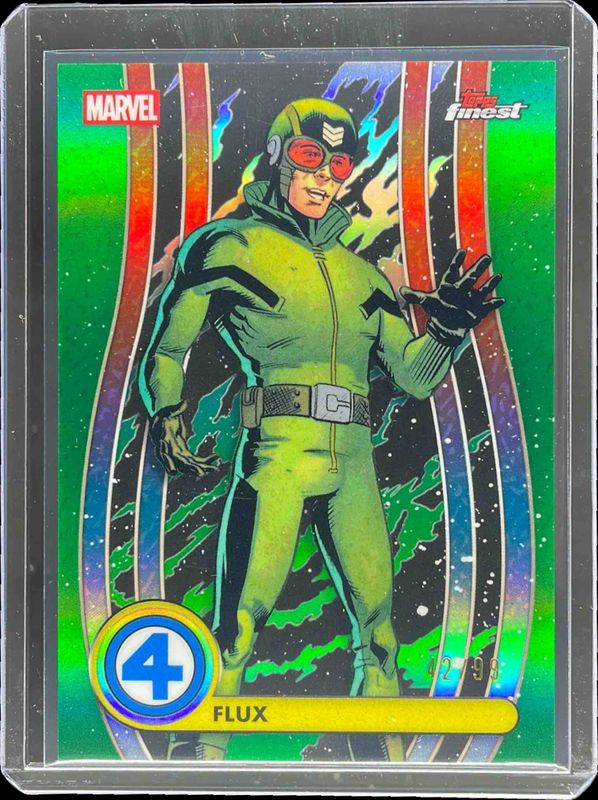2026 Topps Marvel Finest The Fantastic Four 65th Anniversary #19 Common - Green Refractor /99