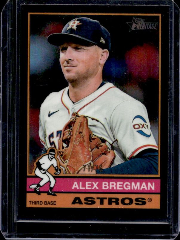 Alex Bregman 2025 Topps Heritage #391 Chrome - Black Refractor /76 RAW