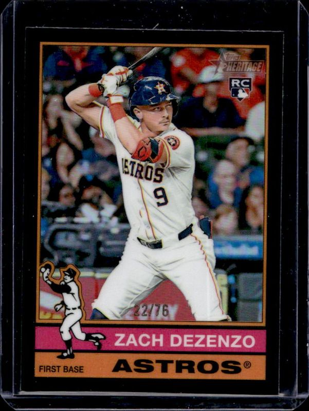 Zach Dezenzo 2025 Topps Heritage #404 Chrome - Black Refractor /76 Rookie RAW