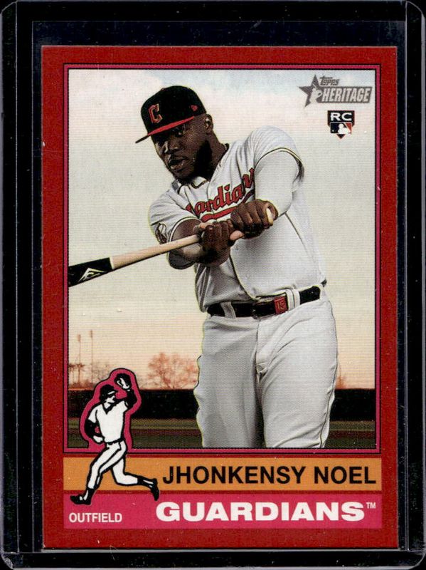 Jhonkensy Noel 2025 Topps Heritage #79 Red Border Rookie RAW