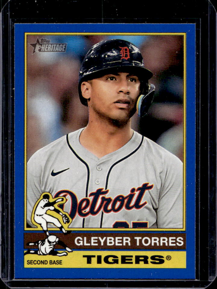 Gleyber Torres 2025 Topps Heritage #354 Dark Blue Border