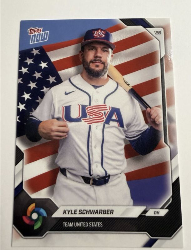 Kyle Schwarber 2026 Topps Now WBC USA Team Set Base Price Guide ...