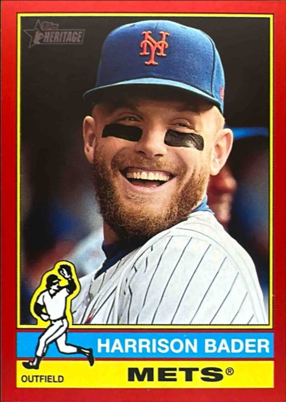 Harrison Bader 2025 Topps Heritage #189 Red Border RAW