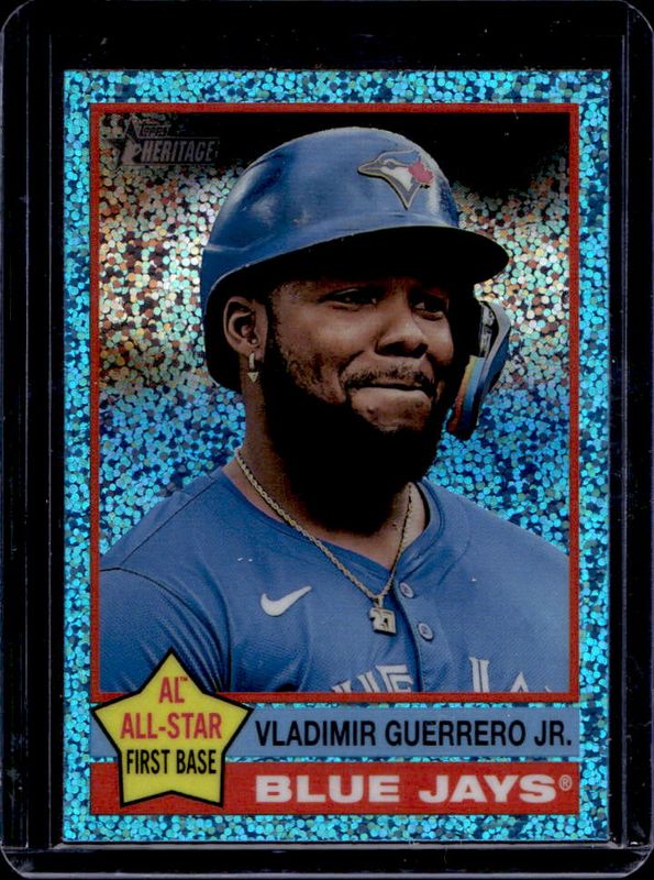 Vladimir Guerrero Jr. 2025 Topps Heritage #165 Chrome - Aqua Sparkle Refractor RAW