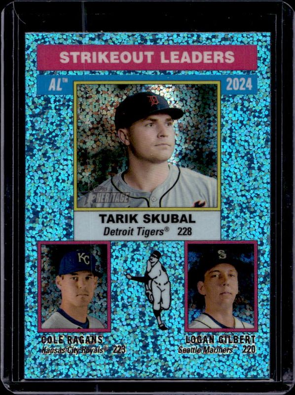 Logan Gilbert 2025 Topps Heritage #204 Chrome - Aqua Sparkle Refractor RAW
