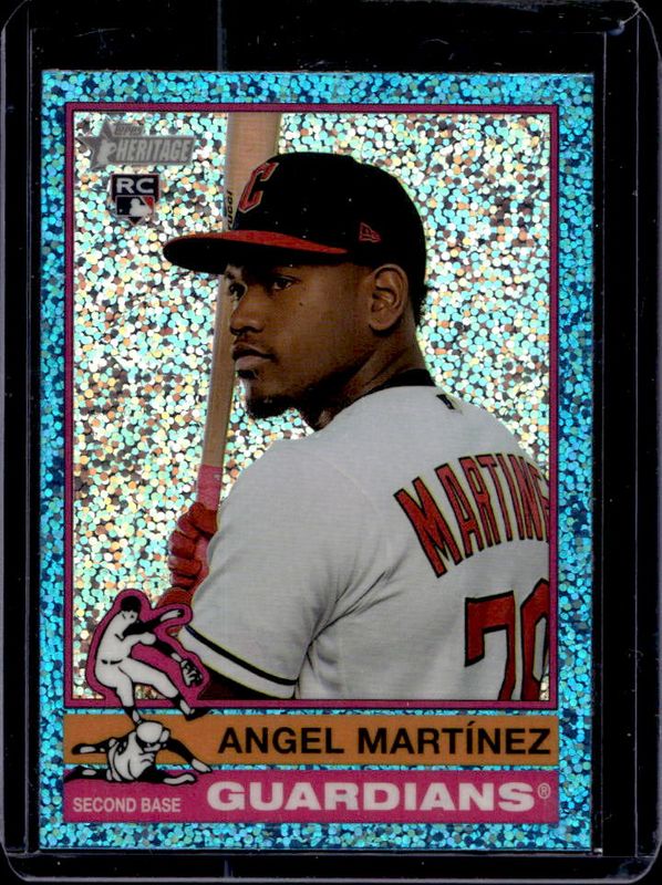 Angel Martinez 2025 Topps Heritage #338 Chrome - Aqua Sparkle Refractor Rookie RAW