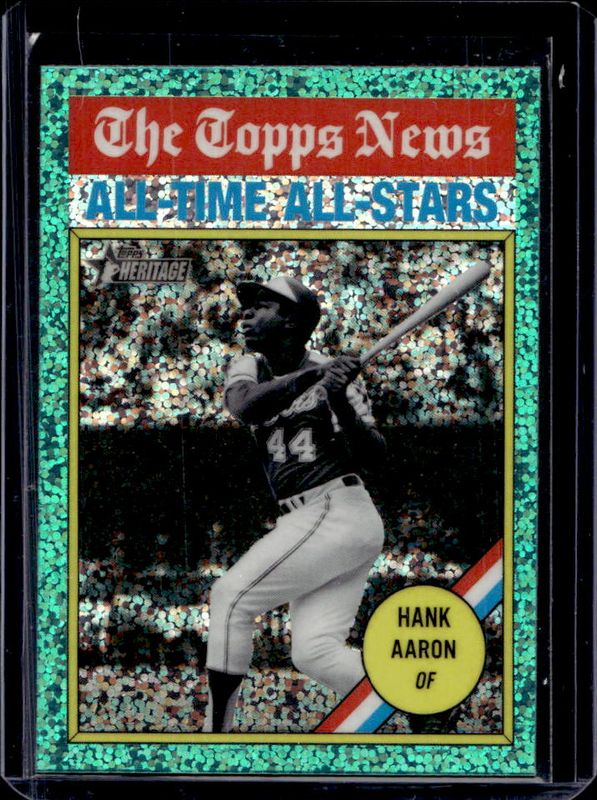 Hank Aaron 2025 Topps Heritage #346 Chrome - Aqua Sparkle Refractor RAW