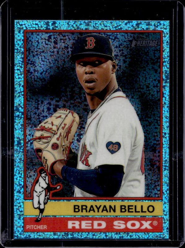 Brayan Bello 2025 Topps Heritage #384 Chrome - Aqua Sparkle Refractor RAW
