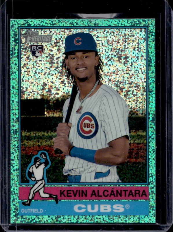 Kevin Alcantara 2025 Topps Heritage #353 Chrome - Aqua Sparkle Refractor Rookie RAW