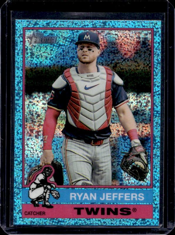 Ryan Jeffers 2025 Topps Heritage #424 Chrome - Aqua Sparkle Refractor RAW