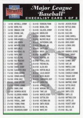 2001 Topps Archives #1 Checklists