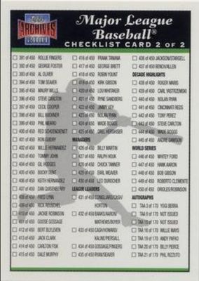 2001 Topps Archives #2 Checklists
