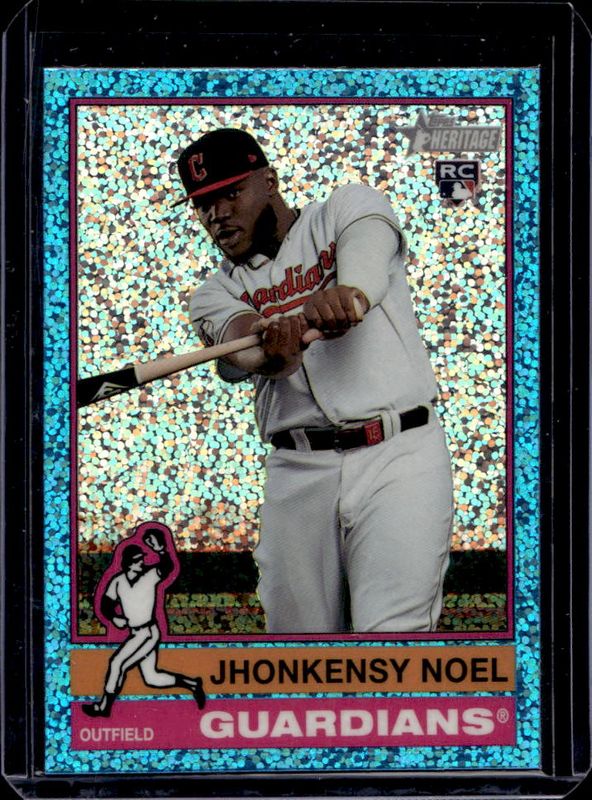 Jhonkensy Noel 2025 Topps Heritage #79 Chrome - Aqua Sparkle Refractor Rookie RAW
