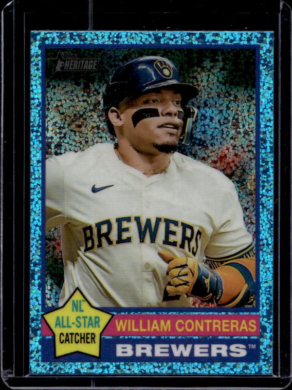 William Contreras 2025 Topps Heritage #300 Chrome - Aqua Sparkle Refractor RAW