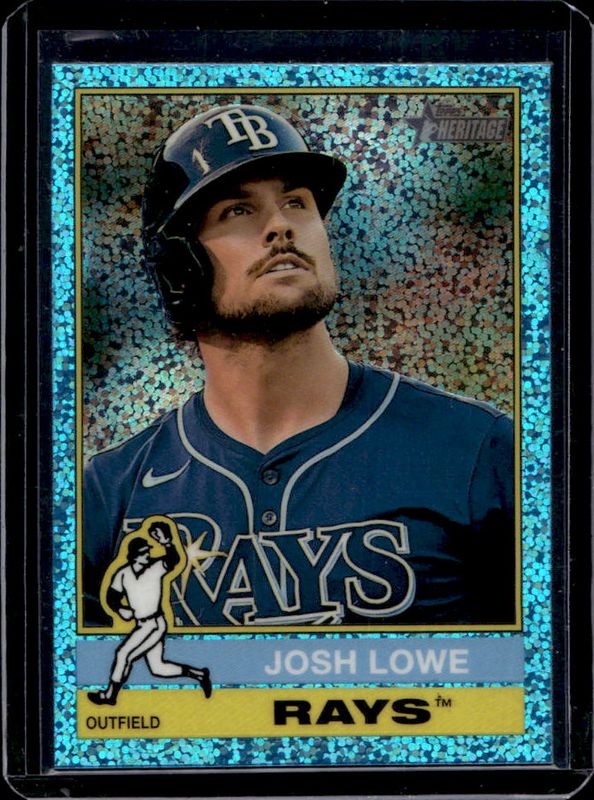 Josh Lowe 2025 Topps Heritage #228 Chrome - Aqua Sparkle Refractor RAW