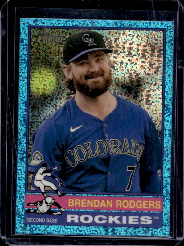 Brendan Rodgers 2025 Topps Heritage #293 Chrome - Aqua Sparkle Refractor RAW