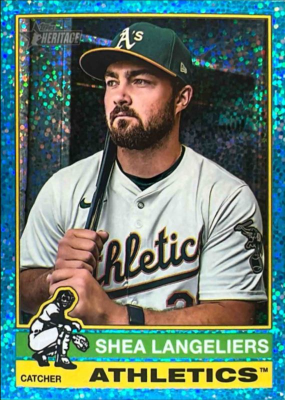 Shea Langeliers 2025 Topps Heritage #446 Chrome - Aqua Sparkle Refractor RAW