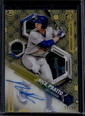 2018 Bowman High Tek #PHT-NP Prospects Autographs - Gold Rainbow /50