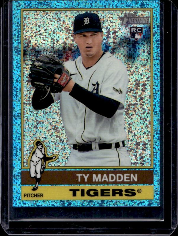 Ty Madden 2025 Topps Heritage #162 Chrome - Light Blue Sparkle Refractor RAW