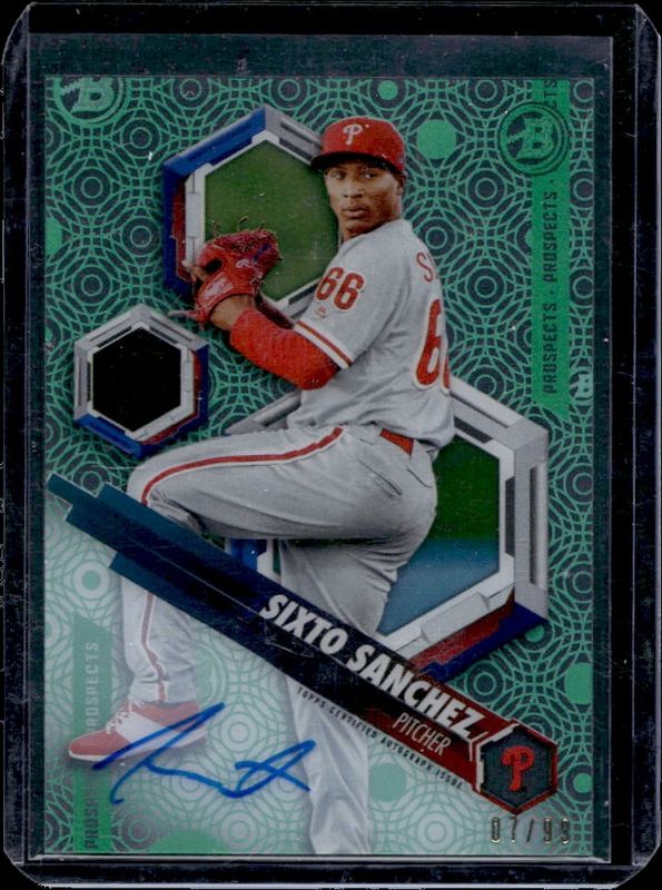 2018 Bowman High Tek #PHT-SS Prospects Autographs - Green Rainbow /99