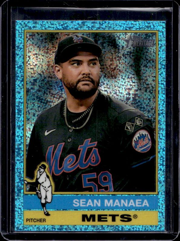 2025 Topps Heritage #168 Chrome - Light Blue Sparkle Refractor