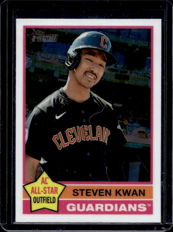 Steven Kwan 2025 Topps Heritage #475 Chrome RAW